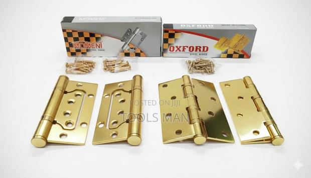 Gold Door Hinges. Pair. 4 " Hinge