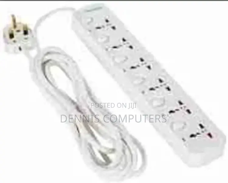 Power Max 6-Way Socket Extension Cable With Surge - 3 Meters - White