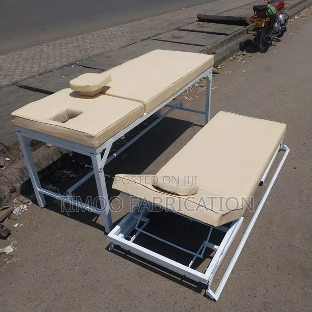 Foldable Cream Massage Bed - main view