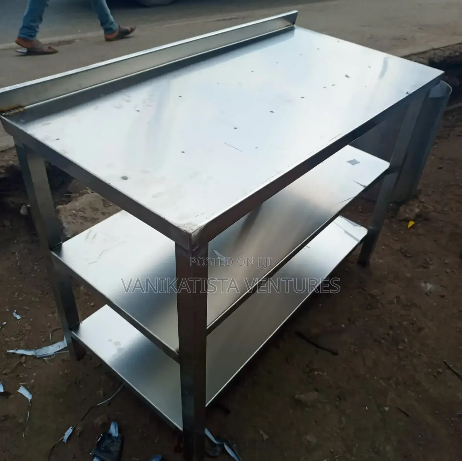 Stainless Steel Working Table With 2 Shelves