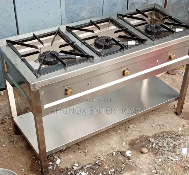 High Pressure Gas Cooker, Three Gas Burning Points - main view