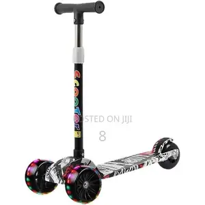 Boys Girls Riding Scooter