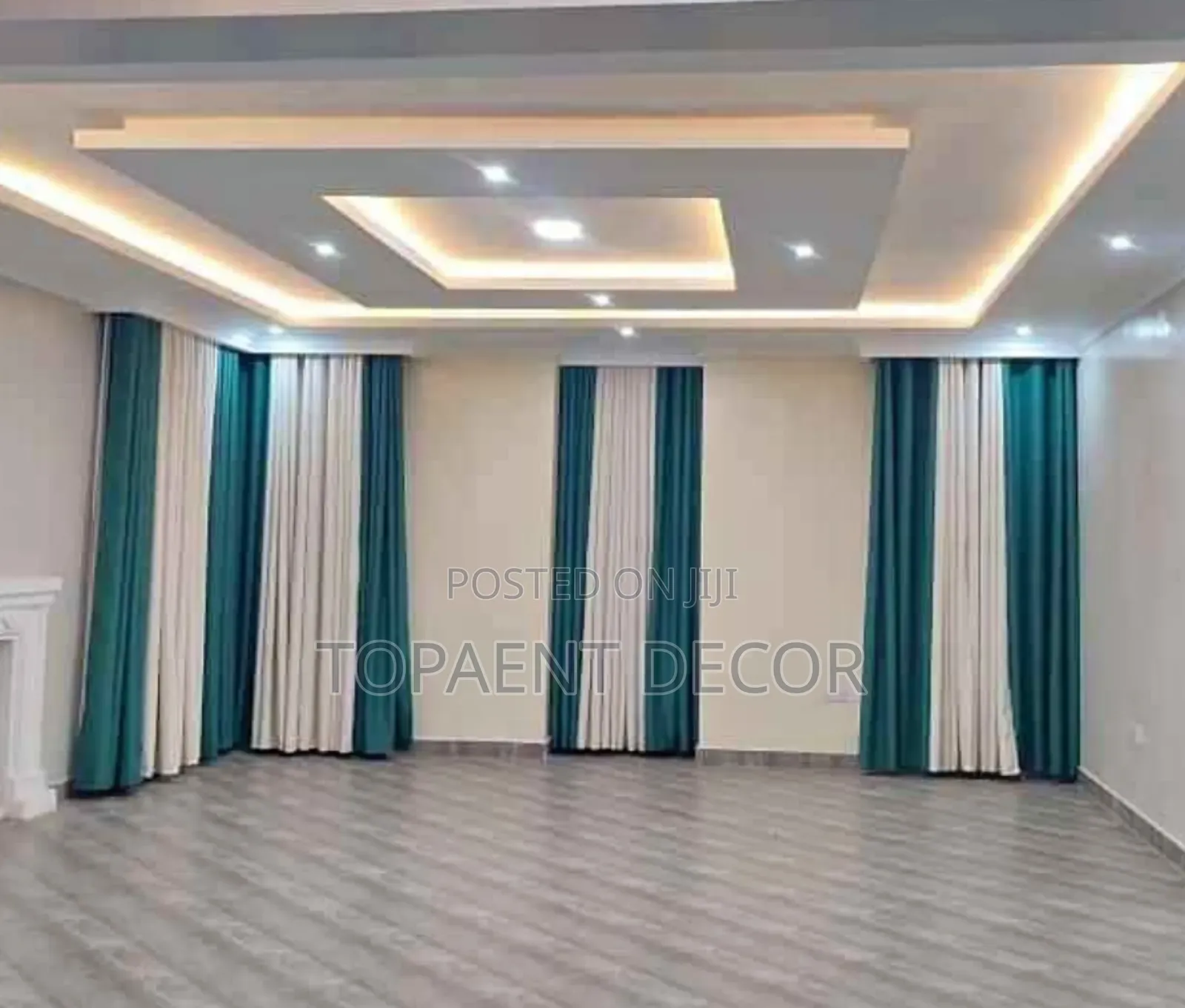 White And Green Quality Guaranteed Window Curtains