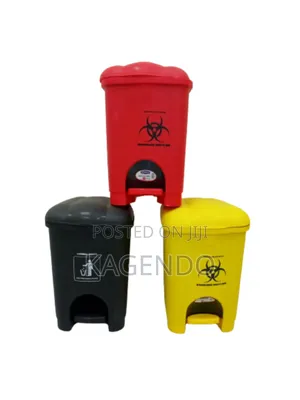 18 L Pedal Bin – Red, Yellow Black | Hospital Clinical Use