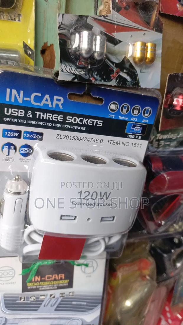 2 Usb Port Charger 2 Way Cigarette Lighter Spoitter Adapter