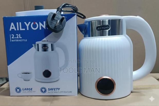 Ailyons 2.2l White Electric Water Kettle - Auto Shut-Off, Fast Boil