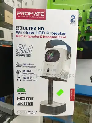 Beamer-A250 Wireless LCD Projector With Monopod Stand.