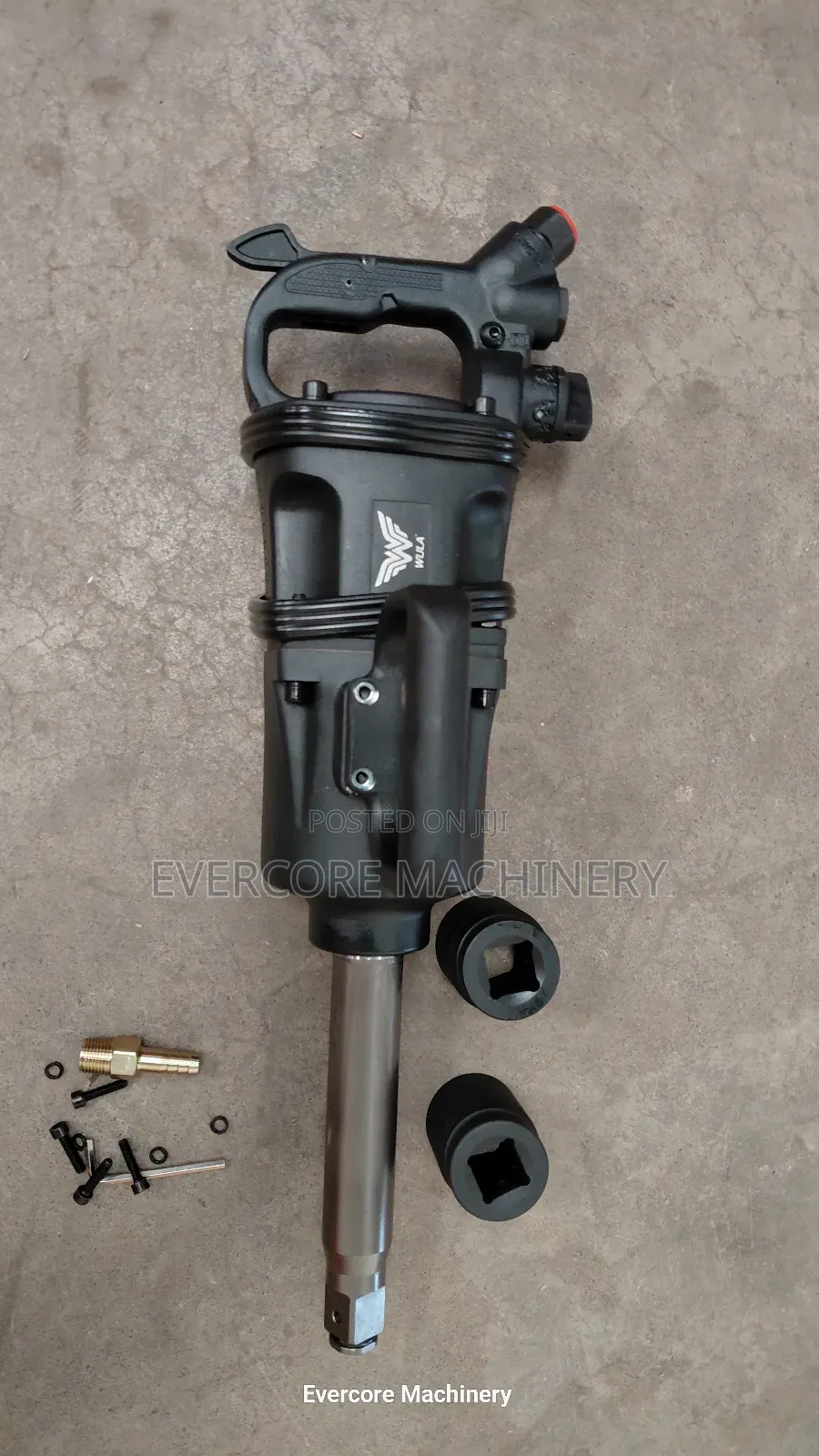 Commercial Pneumatic Impact Wrench Machine With Nuts Accessories.