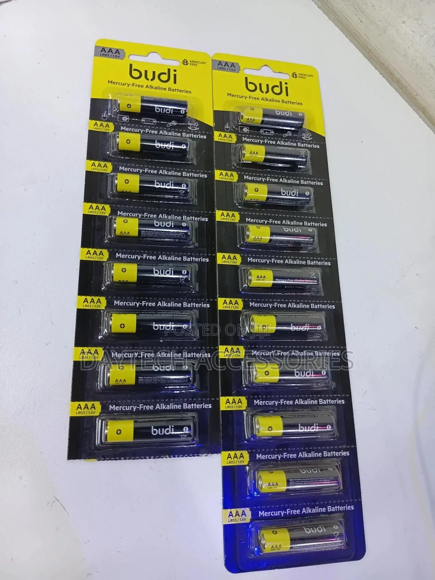 Set of 10pcs Budi Aaa Mercury-Free Alkaline Batteries.