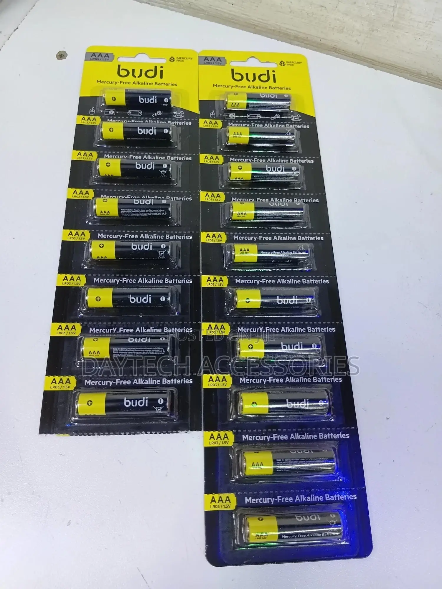 Set of 10pcs Budi Aaa Mercury-Free Alkaline Batteries.