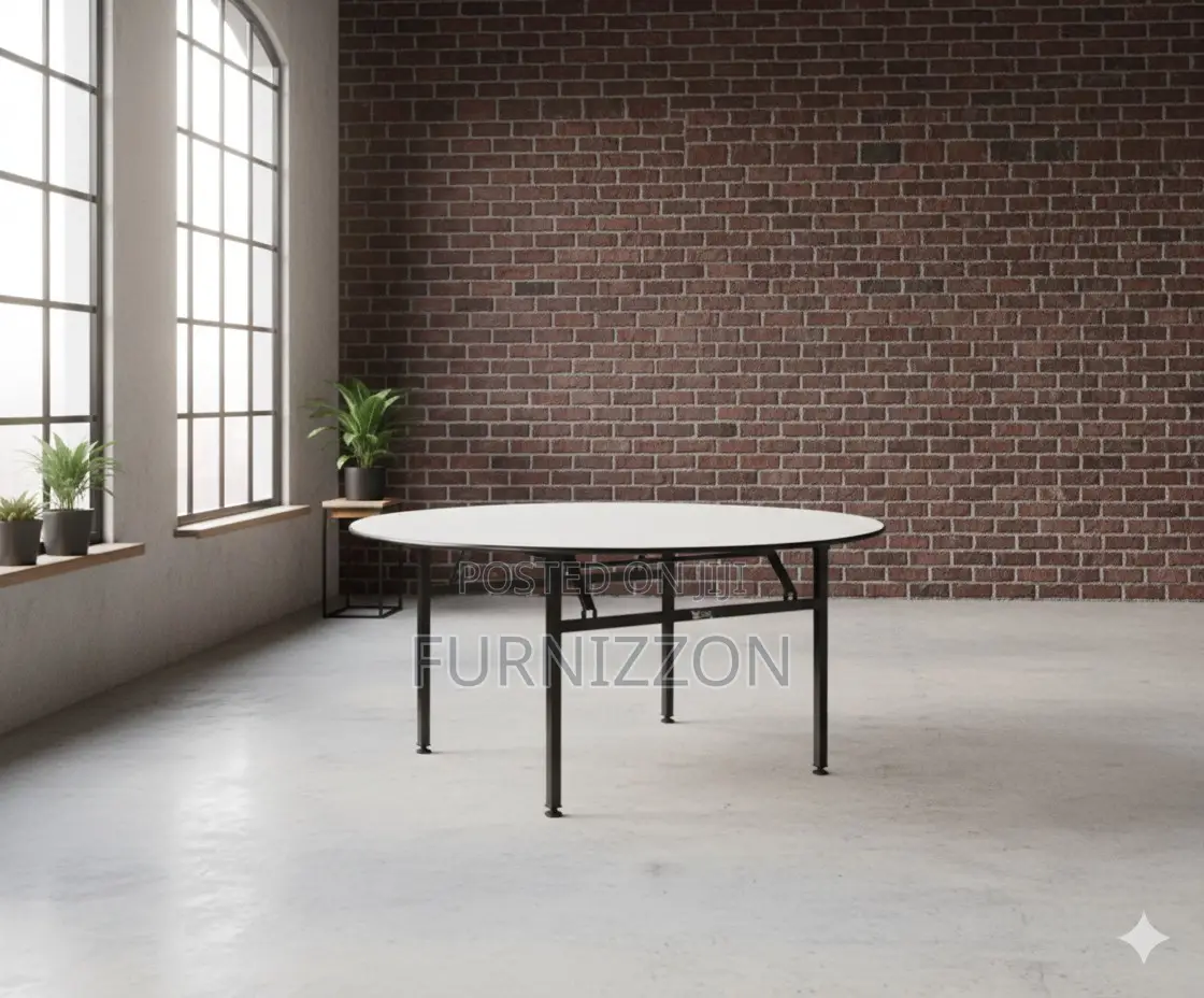 Extra Large 1.8m Wooden Round Folding Table