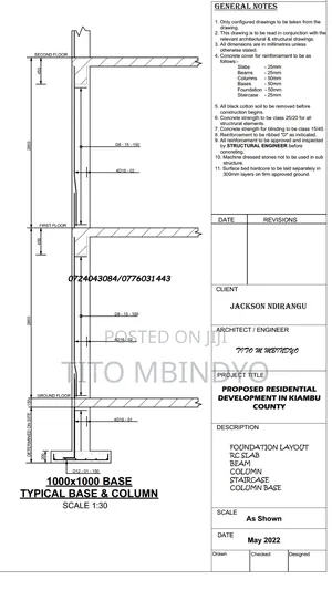 Structural Plans and Bar Bending Schedule