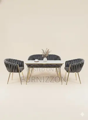 Modern Marble Dining Set With Chester Seats