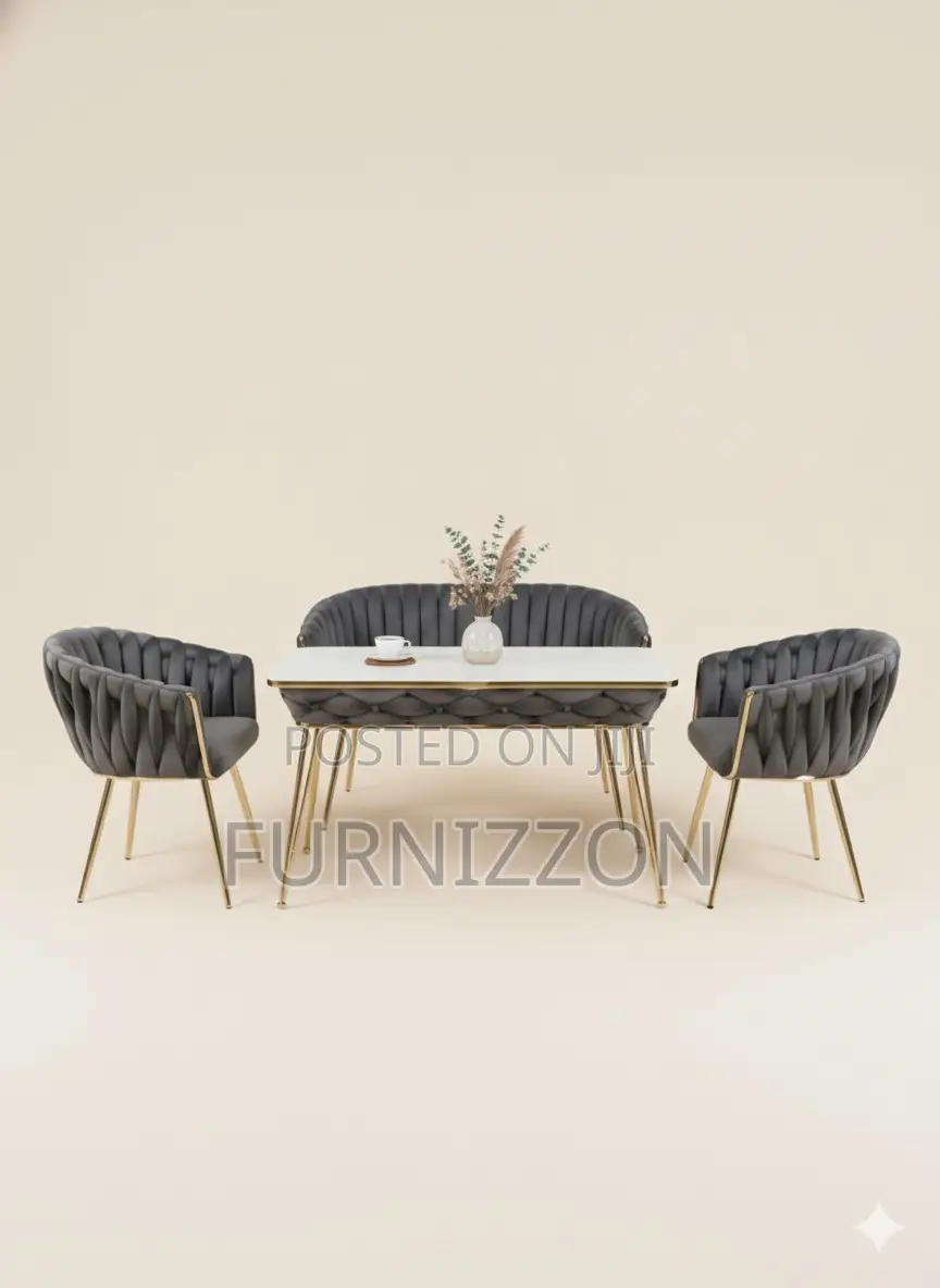 Modern Marble Dining Set With Chester Seats