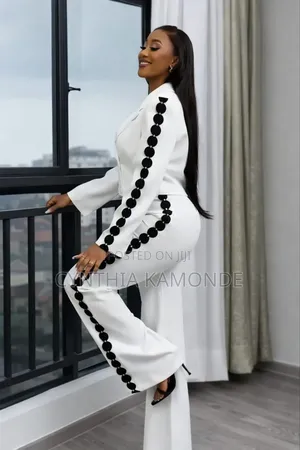 Pantsuit With Polka Dot Trim