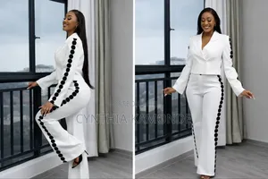 Pantsuit With Polka Dot Trim