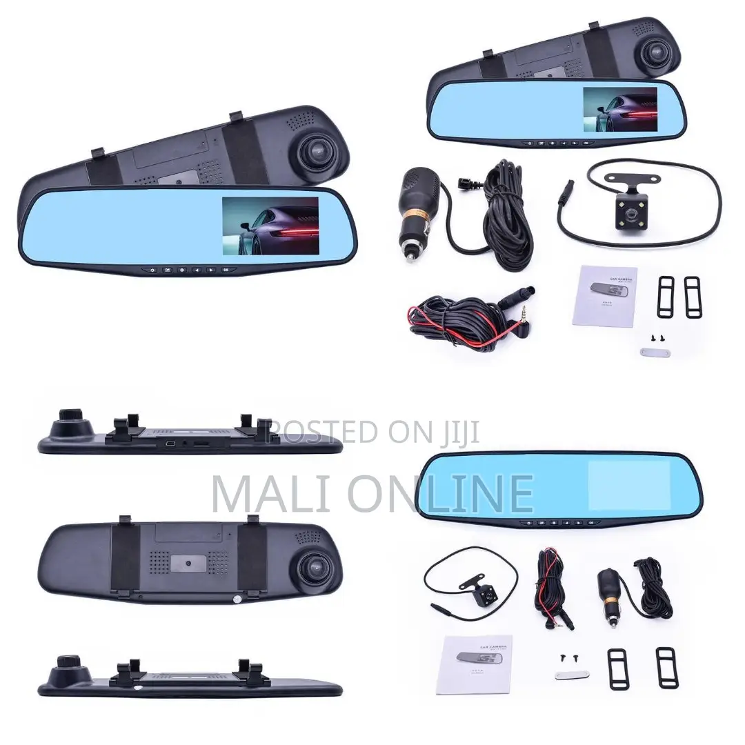 4.3 Inch 1080p Rear View Mirror Dash Cam Dual Lens Car DVR 170° Angle