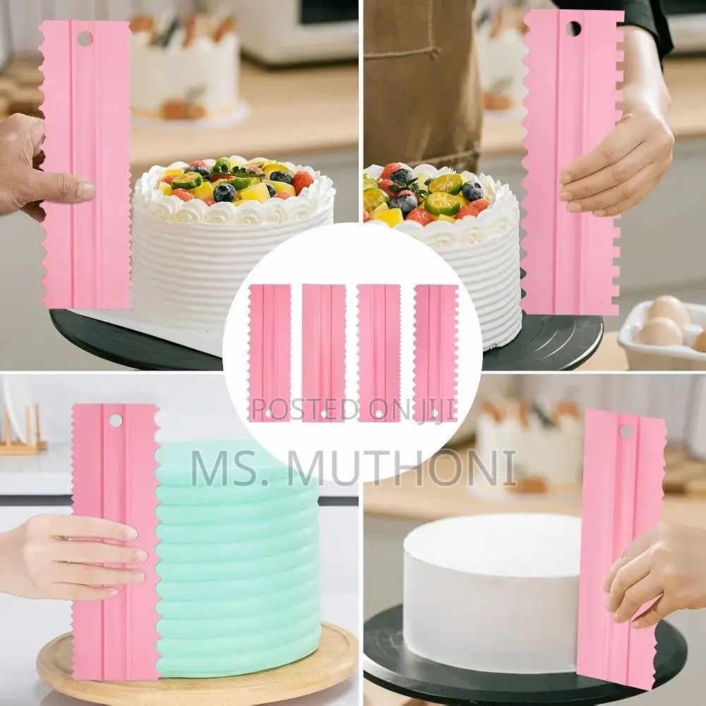 4 PCS Plastic Cake Scrapers Set/ Icing Combs
