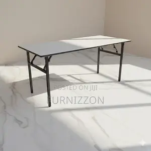 1.8m X 0.6m Wooden Rectangular Table With Folding Metallic Stand
