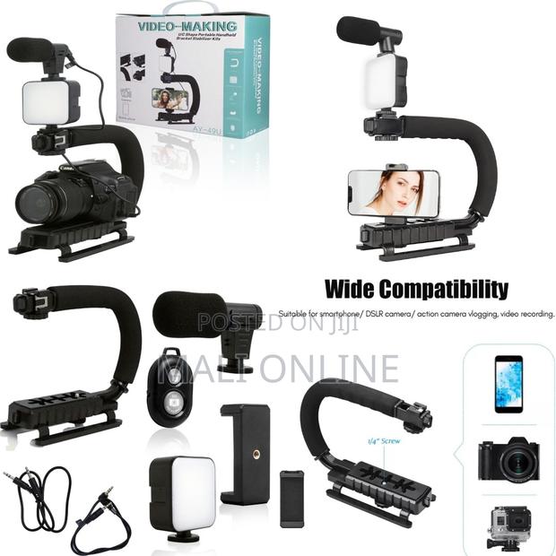 U-Shape Video Rig Stabilizer Kit for Phones Cameras Vlogging Bracket - thumbnail 2