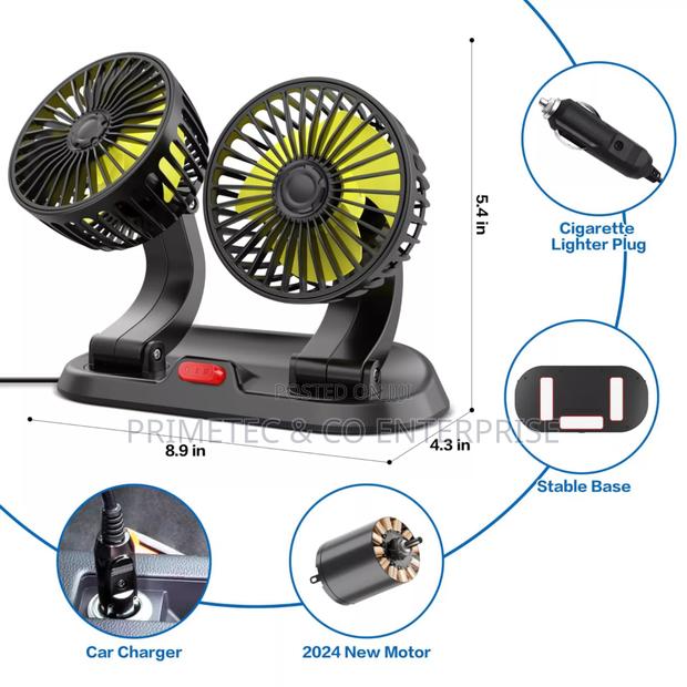 2 Speed Double Headed Vehicle Fan