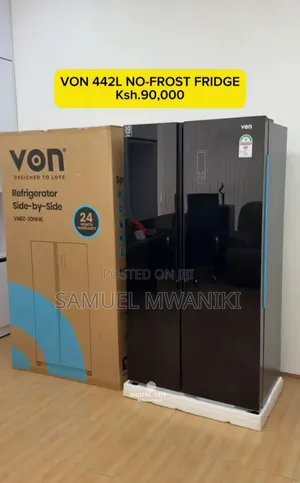 Von Side by Side Refrigerator 442l No Frost Mirror Black