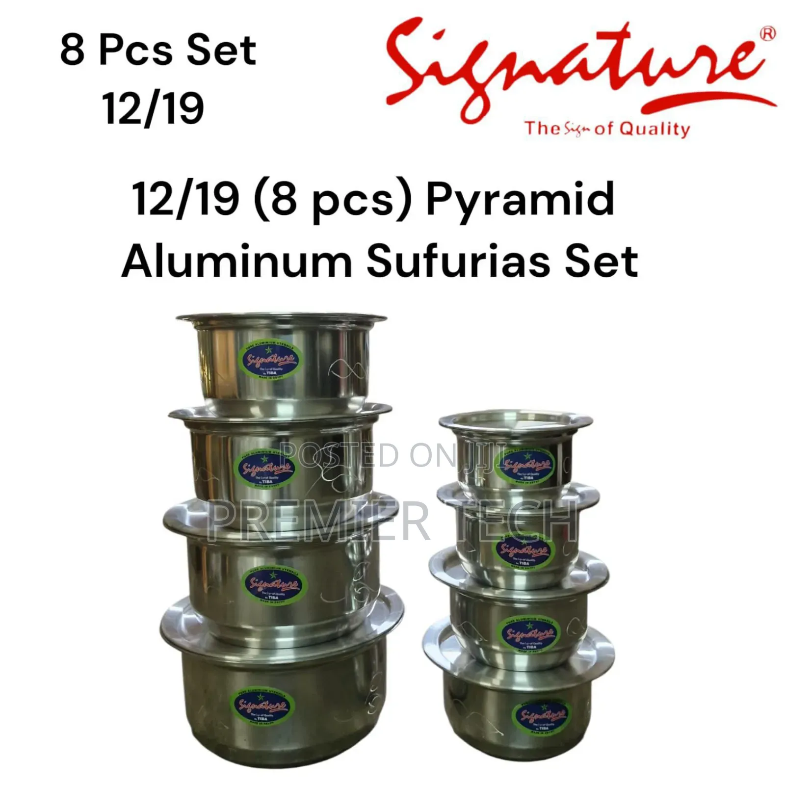 8 PCS Aluminium Sufurias