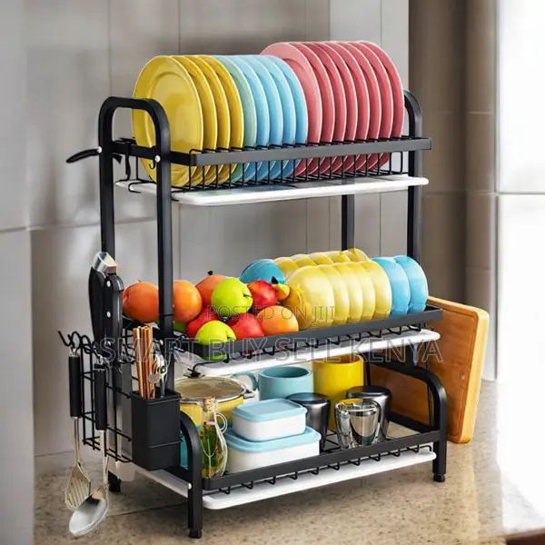 Large Capacity 3 Tier Kitchen Dish Rack Countertop Organizer