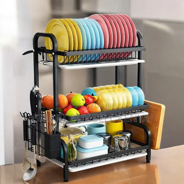 Large Capacity 3 Tier Kitchen Dish Rack Countertop Storage Organizer