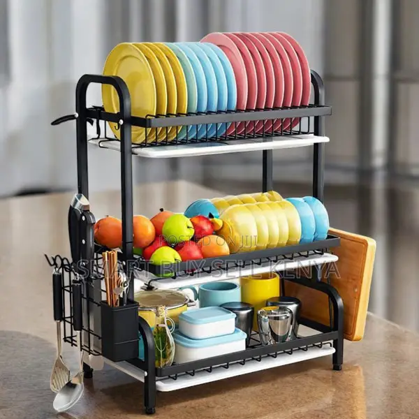 3 Layer Kitchen Dish Rack Plate Bowl Cup Drying Organizer