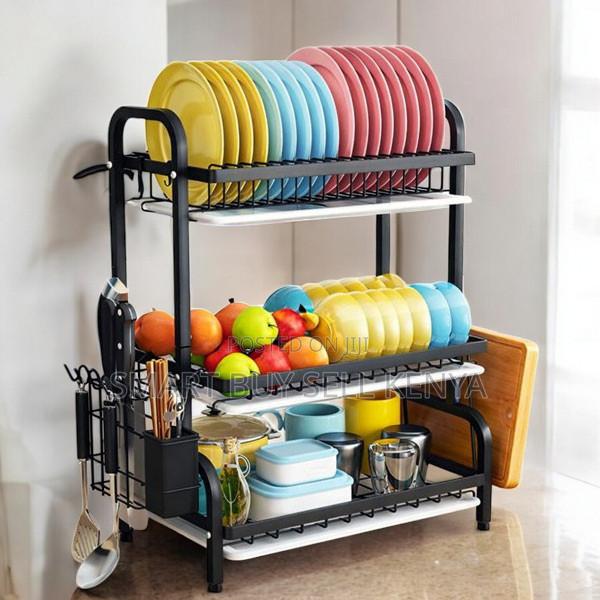 Modern 3 Layer Kitchen Dish Rack Plate Bowl Cup Drying Organizer