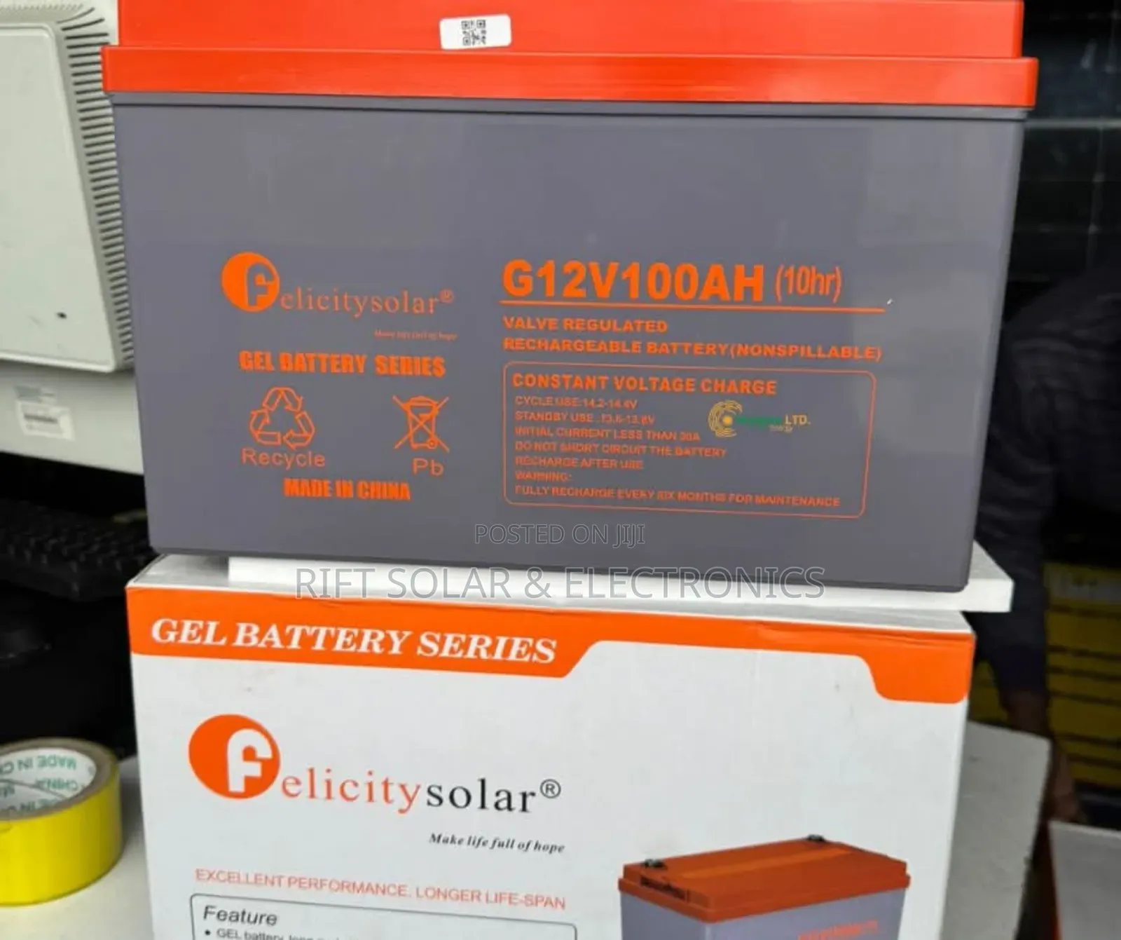 Felicity 100ah Top Quality Solar - Backup Gel Battery.