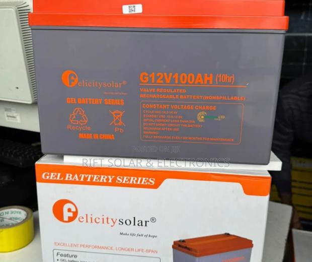 Felicity 100ah Top Quality Solar - Backup Gel Battery.