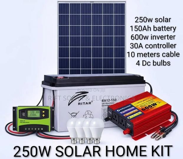 New 250 Watts Ritar Solar Package - 150ah Battery - 600w Inverter - main view
