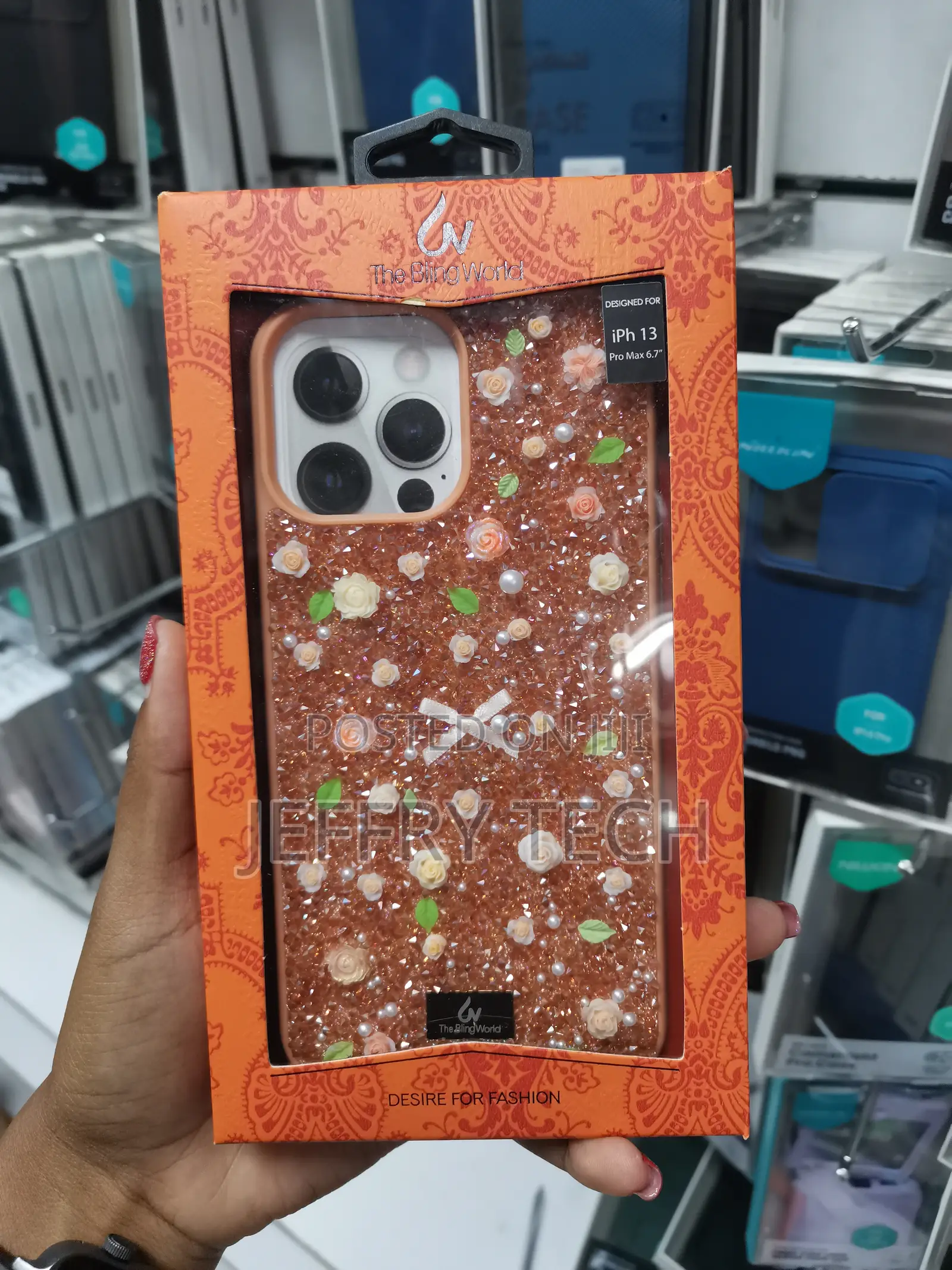 Chanjia iPhone 13 Pro Max Glitter Bling Case Cute Luxury 3d Rhinestone