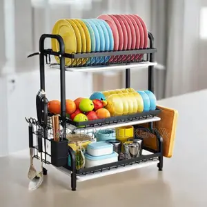 All-in-One 3 Tier Dish Rack Kitchen Storage Drying Solution