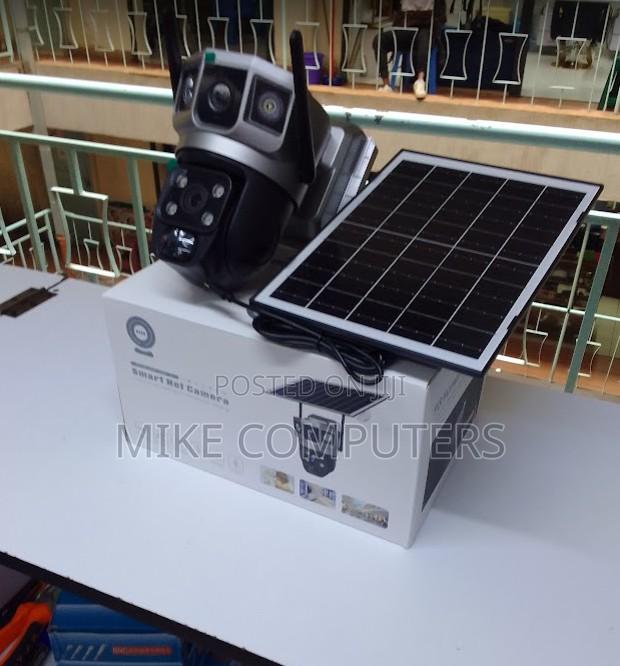 4g Dual Lens Solar Simcard Wireless Solar Powered 4mp PTZ CCTV Camera