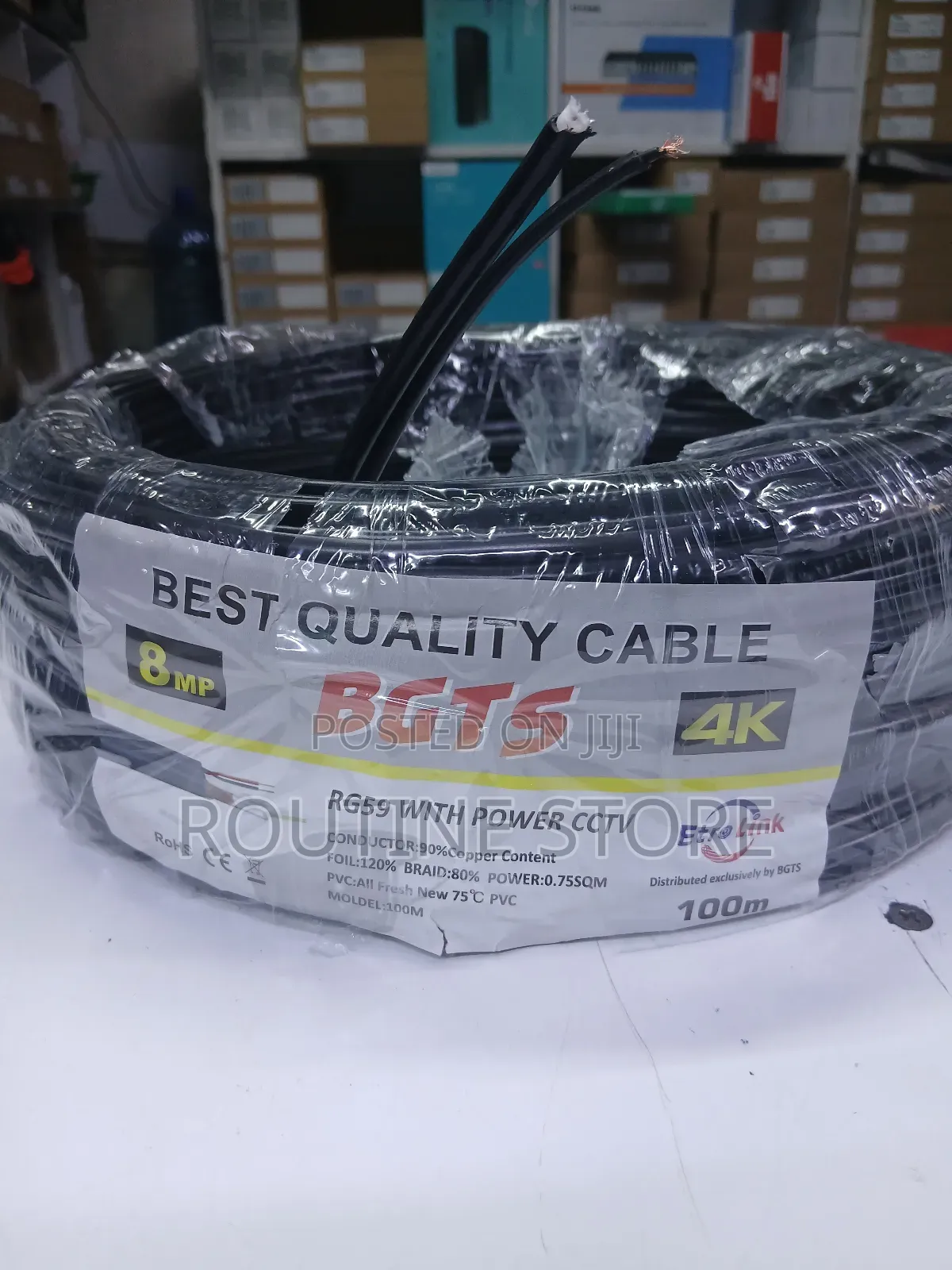 Cable Coaxial With Power Rg59 100mtr