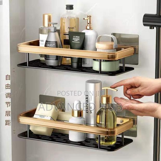 2 PCS Aluminum Alloy Rectangular Shelf (Black Gold) - thumbnail 3