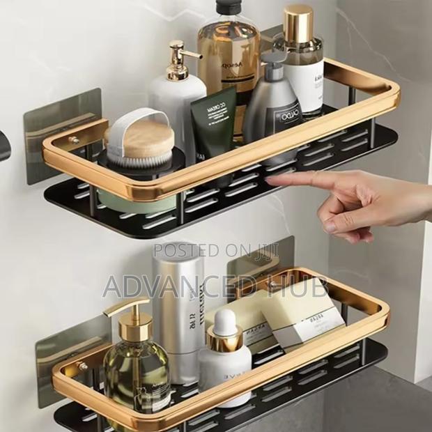 2 PCS Aluminum Alloy Rectangular Shelf (Black Gold) - thumbnail 4
