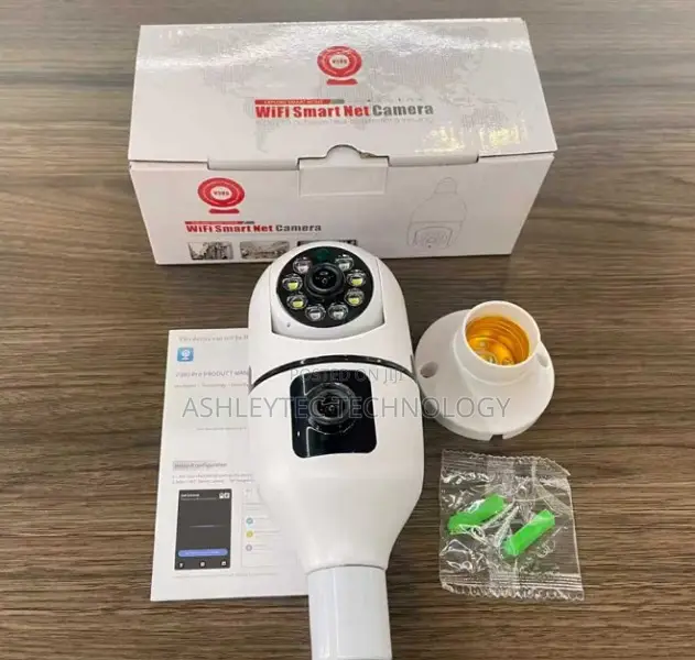PTZ V380 Pro App, Baby Monitor CCTV Dual Lens Screen Bulb Camera