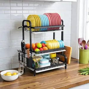 3 Layer Kitchen Dish Rack Plate Bowl Cup Drying Organizer