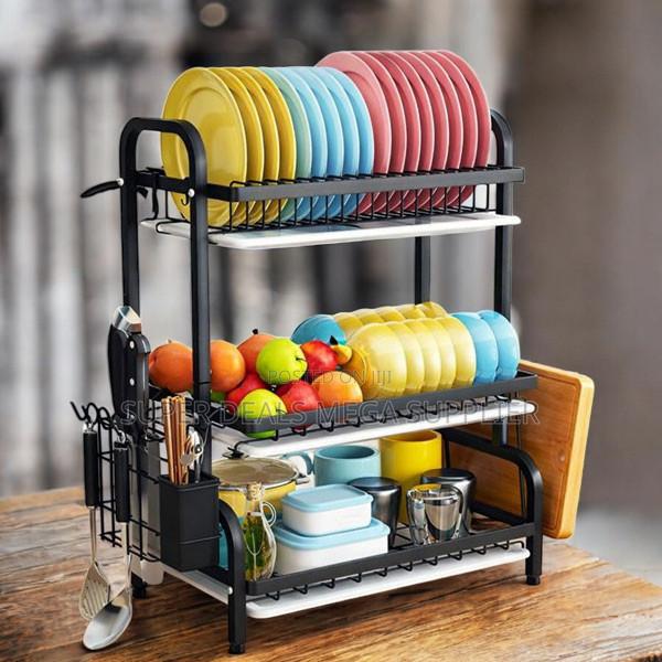 Rust Resistant 3 Tier Dish Drying Rack for Kitchen Countertop