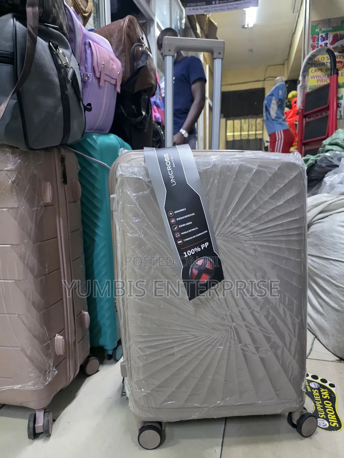 Medem Suitcase . At 3000 in Brown Beige Height 66cm