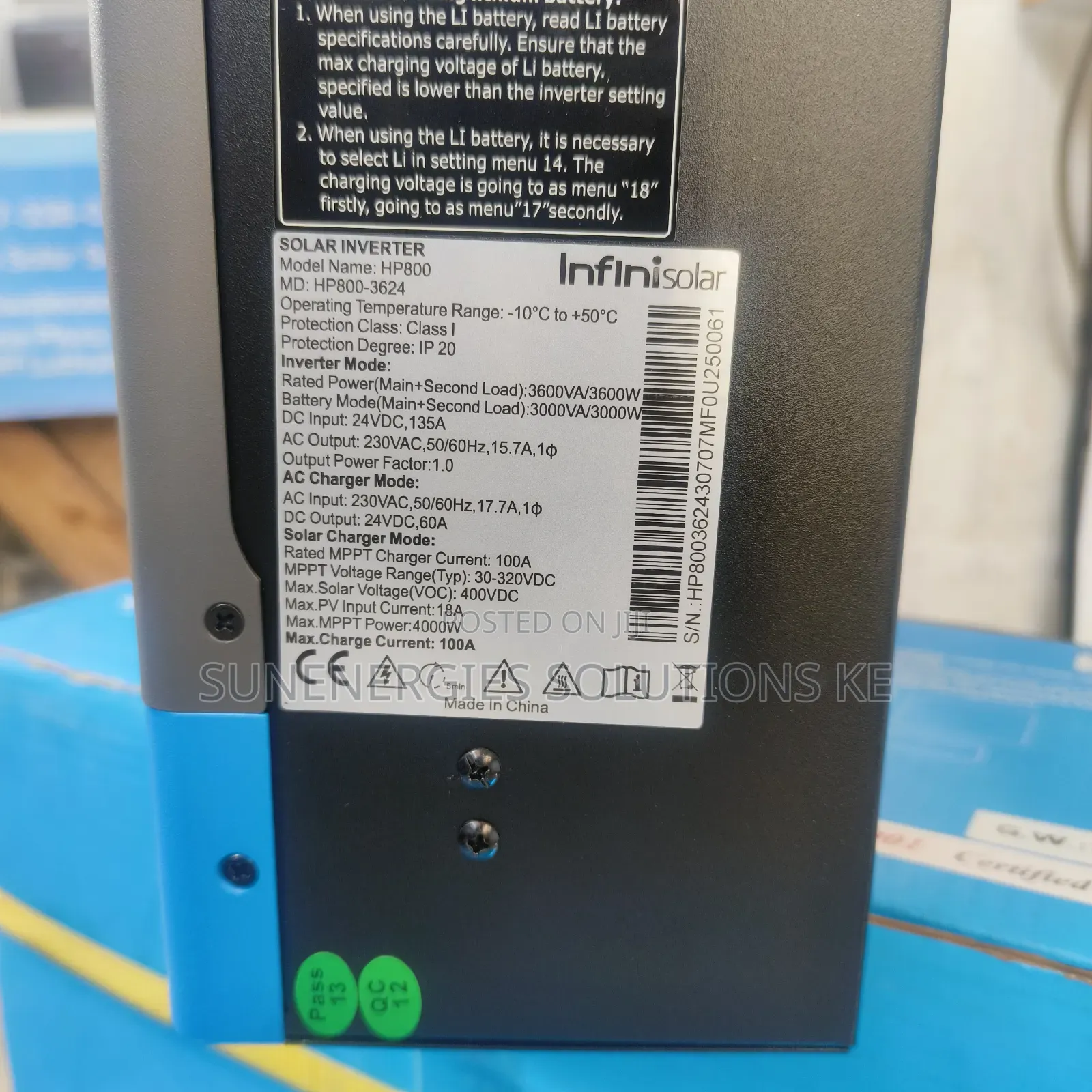 3.6kw 24v 135a Infini Solar Hybrid Inverter