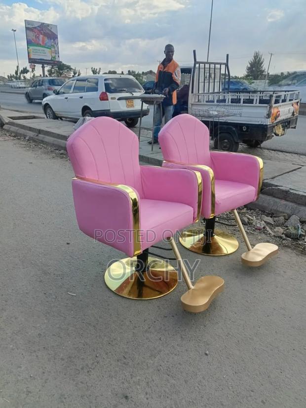 Pink And Golden Salon Seats