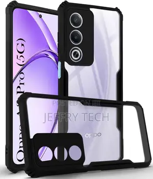 Oppo A3 Pro 5g Clear Cover Hard Pc Back Cover With Shockproof Tpu Bla