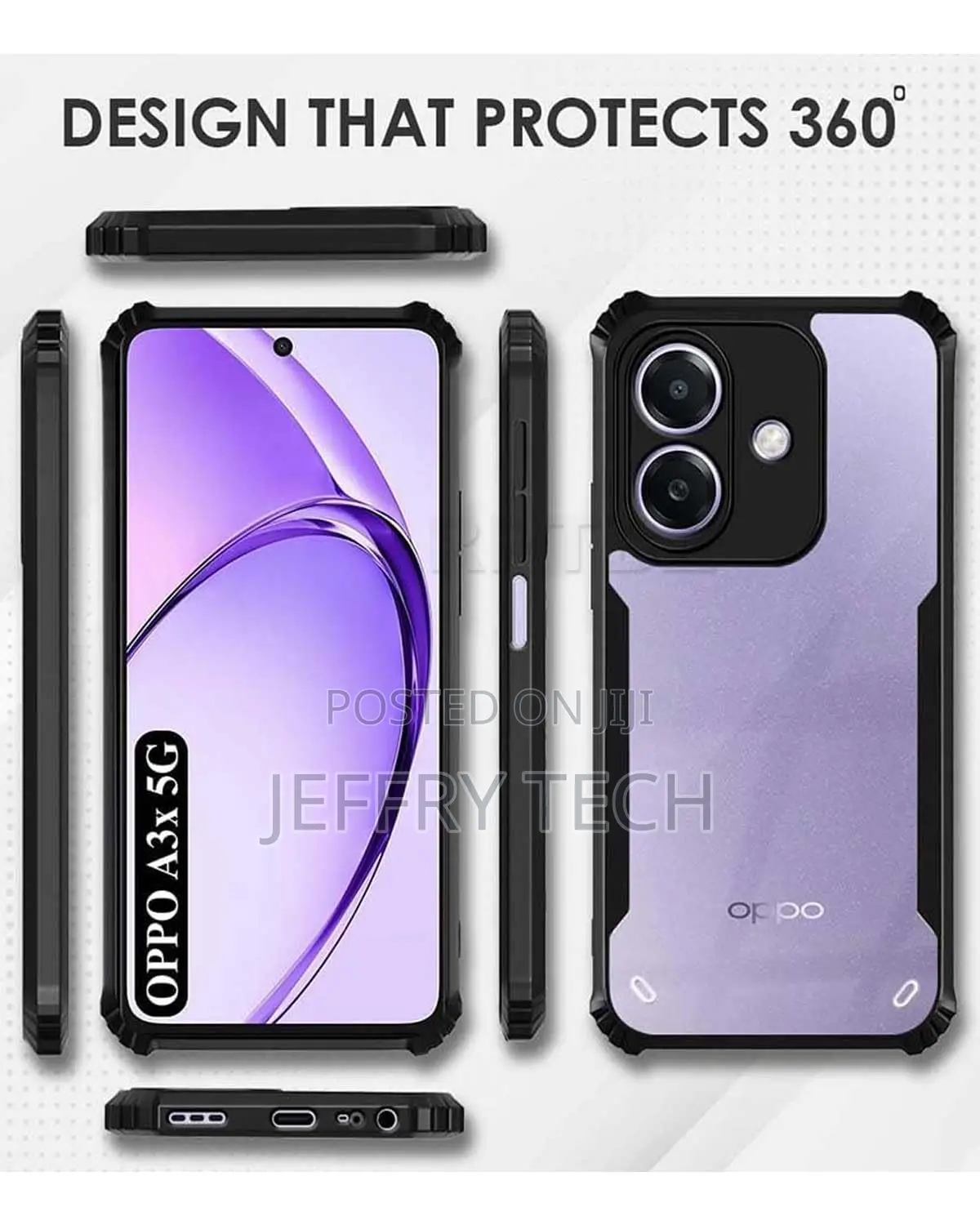 Case Oppo A3x 5g Camera Protection Shockproof Clear Back Bumper Eagle