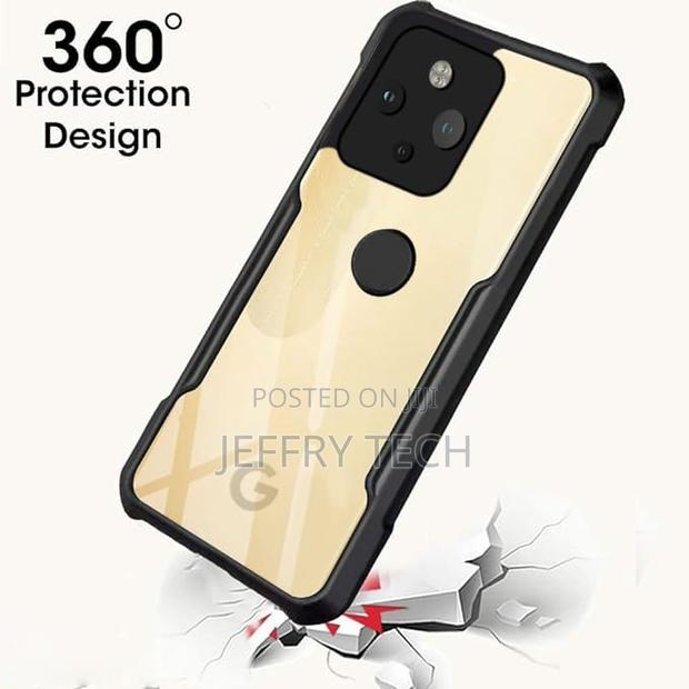 Transparent Hard Back Case Cover for Google Pixel 5 (Sides Black) - thumbnail 3