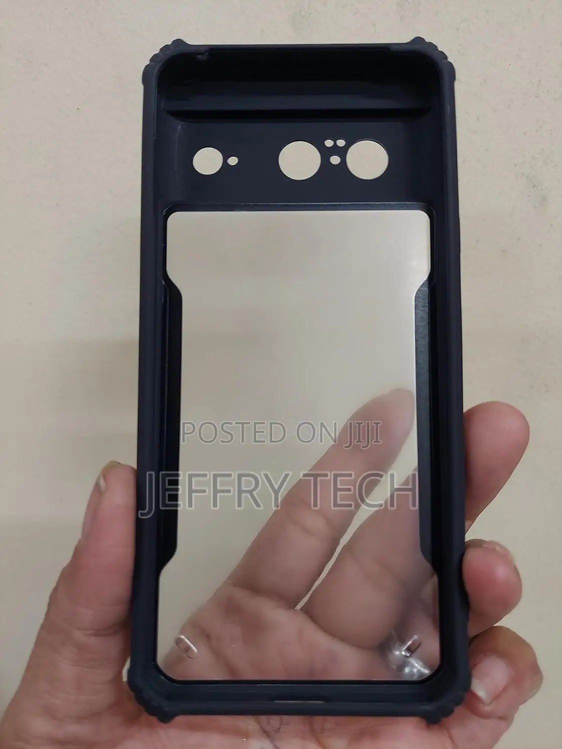 Pixel8 Back Transparent Side Black Tpu Back Cover Case for Google Pixe